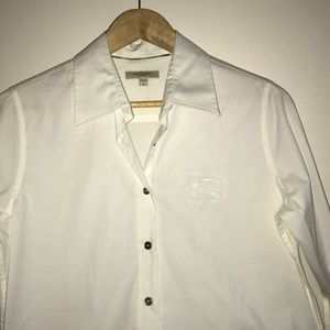 Burberry White 3/4 button down